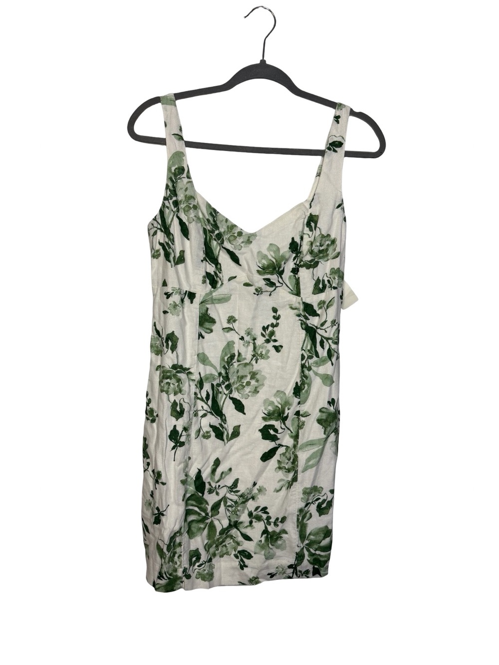 ✨🌿 Abercrombie & Fitch Floral Linen Blend Mini Dress Size Medium NWT 🌿✨ - Picture 2 of 6